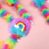 16pcs/lot Creative Rainbow Plush Ballpoint Pen Cute 0.7MM Ball Pens School Office Writing Supplies Stationery Gift