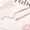 Chain Authentic Silver Color Endless Love Infinity Chain Link Adjustable Women Bracelet Luxury Silver Jewelry Y240420