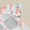 Zestawy odzieży Focusnorm 2pcs maluch maluch dzieci ubrania wielkanocne 0-3y jajko marchewkowa kieszonkowa kieszonkowa kieszonkowa szorty