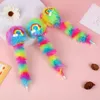 16pcs/lot Creative Rainbow Plush Ballpoint Pen Cute 0.7MM Ball Pens School Office Writing Supplies Stationery Gift