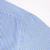 Men's Dress Shirts Light Blue Plaid Shirt For Men Long Sleeve Business Mens 2024 Regular Fit Checked Male Clothing Chest Pocket