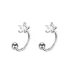 Boucles d'oreilles Stud Real 925 Stars Silver Silver et perle Fashion minuscule accessoires de mariage classiques pour femmes bijoux