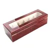 61012 Slots Watch Box Case with Real Glass Lid Wooden Watch Display with Velvet Pillow Watch Storage Box for Men and Women 240416