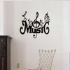 Декоративные фигурки металлическая стена искусство музыкальная группа тройная отделка Clef Black Iron Home Home