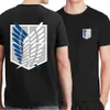 Męskie koszulki Atak na Titan T-shirt Wings of From Short Slve Ackerman Mikasa Eren Jaeger Men Botton Tops Summer Oversized O-Neck T Y240420