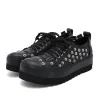 Men Causal Shoes Genuine Leather Punk Style Fashion Men Flat Shoes Plus Size Male Rivets Footwear P25D50