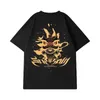 Camisetas para hombres M-8XL Estilo chino Retro Awakening Lion Print Men T Shirt Sports de gran tamaño Camiseta de cuello redondo y240420