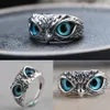 Whole 20pcs owl Ring Eyes Silver plate Rings Vintage Men Women Punk Rocker Cool party Favor311I