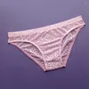 Underbyxor kvinnor/män spetsar se igenom trosor för unsex sissy sexig underkläder bekväm transparent underkläder låg stigande kvinnor bikini trosor