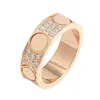 Designer Trendy Gold Ploated Mijin Carter Plus Ring Twee of drie rijen diamant brede en smalle editie set met volledige Sky Star Rose -paar ZT9Z K925