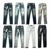 Motorcycle Ksubi Jeans Designer Jeans Men Purple Women Pants Purple Ksubi High Street Retro Paint Spot Slim Feet Micro Elastic Jeans Hiphop Zipper Hole p Rph 9M96