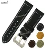 24mm Thick Black Green Yellow Coffee Suede Leather Watch Bands for PANERAI Strap Belt6081033