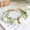 Dekoracyjne kwiaty wieńce delikatne Perl Wedding Hair Akcesoria Wiselan Babysbreath Bride opaski na głowę