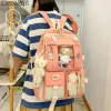 Backpacks Rucksack 5 -teilige Set High School Rucksacktaschen für Teenager Girl 2023 Canvas Fashion Travel Women Bookbags Teen Student Schoolbag