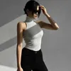 Tanks pour femmes Camis Heliar Femmes Black Off Bounder Tops Tops Topleck Y2K Tops Femmes 2024 Été tricoté Ts Hot Skinny Round Nou Solid Test Y240420