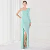 Casual Dresses Luxury Elegant Formal Sequin Glitter Women Long Party Prom Evening Wedding Guest One Shoulder Split Mermaid Fashion