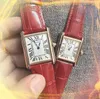 Zakelijke trend Hoogend kleurrijke lederen band horloges 28 mm dames kwarts batterijbeweging ijsje uit goed uitziende klok dames elegante roségoud zilveren horloge geschenken