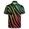 Polos da uomo Polo Shirts Fashion 3D Saw Abside stampate Summer Casual Short Short Street Leopard Tops Shirt