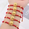 Catena 2024 Bracciale rosso fortunato in perline per donne in stile cinese Zodiaco Drago Zodiade Bracciale Fart Amulet Amulet Friendship Jewelry Y240420