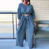 Women's Two Piece Pants COZOK 2024 List Sexy Young Sweet Loose Set Holiday Full Sleeve Spaghetti Strap Long Wide Leg Women 2