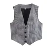 Damespakken aoaiiys blazer vest voor vrouwen bijgesneden vest roze mode front knoppen bovenaan vintage v nek mouwloze bovenkleding chique vesten