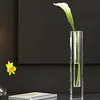Хрустальная квадратная бутона ваза декоративная единая цветочная ваза для свадебных центральных мероприятий. Домашние акценты 240415