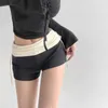 Kvinnors shorts y2k kvinnor Sweatpants estetiska gotiska shorts lapptäcke avslappnad koreansk bred benbyxa dragkropp smal elastisk midja y240420