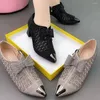 Sandals Hollow Mesh Shoes Fomen's 2024 Summer Fashion Rhingestone Square talon pointu TEET TAILLE 43 Zipper Bow Women Sandalis