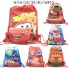 Bags 8/16/24/50pcs Cars Lighing Ueen Birthday Party Gifts Nonwoven Drawstring Bags Kids Boy Favor Swimming School Backpacks