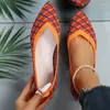 Casual Shoes Comemore Large Size 2024 Colour Blocking Pointed Toe Flat Heel Soft Bottom Breathable Women's Sale Summer