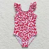 Kläderuppsättningar Leopardtryck Swimsuit Girls Summer Vacation Swimming Design 2024 One Piece Two Set