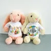 Påskkanin Super Soft Plush Rabbit Toy Filling Animal Toy Löstagbar Baby T-shirt