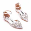 Lässige Schuhe sexy Knöchelgurt Sandalen Frauen Party Strass PU 2cm Square Ferse Schnalle Braut Hochzeitskleid Frauen Weiß