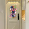 Decorative Flowers Patriotic Wreath Artificial Flower Independence Day Memorial For Front Door Wall Garden Window