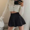 Skirts Summer High Waist Womens Sexy Mini Skirts Side Zipper Vintage Pleated Skirt Korean dent White Tennis Skirts Short Black Y240420