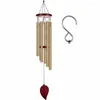 Decorative Figurines 1piece 6 Tubes Aluminum Alloy Wind Chimes With Hook Gold/silver Bells For Outside Home Wedding Party Memorial