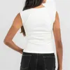 Tanques femininos Camis xingqing tanque branco top y2k roupas femininas roupas de verão colar colar quadrado de colarinho de colarinho sleveless slim fit strtwear y240420