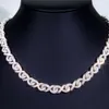 Sale chaude VVS Moisanite Diamond 925 Silver Sterling 9 mm Ligne Chaîne de liaison cubaine Collier Collier Cuban Link Chain