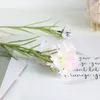 装飾的な花5PCS人工3heads Campanula Chrysanthemum Silk for Home Decor Fak