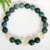 MG1486 Strand Neues Design Citrin und Moos -Achatarmband Natural Edelsteinarmband Heilung Kristalle Mala Armband Yoga Geschenke für 2785