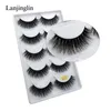 Lanjinglin 10 caixas lote cílios de vison natal long long Falsa 100% artesanal de cílios 3D macio maquiagem Faux Cils G811 240420