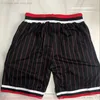 Autentisk dubbel broderad klassisk retro basketballshorts med fickan vintage riktiga retrofickor andningsbara gymträning strandbyxor svettbyxor kort man