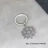 Keychains Nedar Snowflake Key Chains roestvrijstalen bloem geometrische sleutelhanger kerstcadeau handtas handtas hangende handgemaakte sieraden sleutelhanger