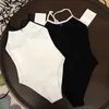 Knit Designer Swimsuit Femmes One Piece Bathing High-End S Push Up Bikinis Lettre imprimé Diamond Ing Sexy Split Swim Cost Sexy Black