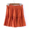 Rokken voor dames sexy casual solide ruches a-line geplooide hoge taille rok mode zomer vintage exotische vrouwelijke jurken