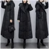 Neue große Womens Winter Mode dickte Mantelversion lose und extra lang knielange Lederjacke {Kategorie} G1YV