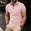Летняя мужская повседневная шортчарная рубашка поло