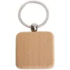 Jewelry 100pcs Diy Blank Wooden Key Chain Square Carved Key Ring Wooden Key Ring about 40 X 40 Mm