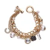 Bracelets de charme coreano multilayer pérola bracelete número 5 joias pendentes Acessórios para mulheres de luxo presente270j