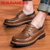 Casual Shoes Leisure Walk Male Leather Climbing Lace-Up Vandring utomhus Motorcykel Män promenadskor reserverktyg